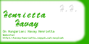 henrietta havay business card